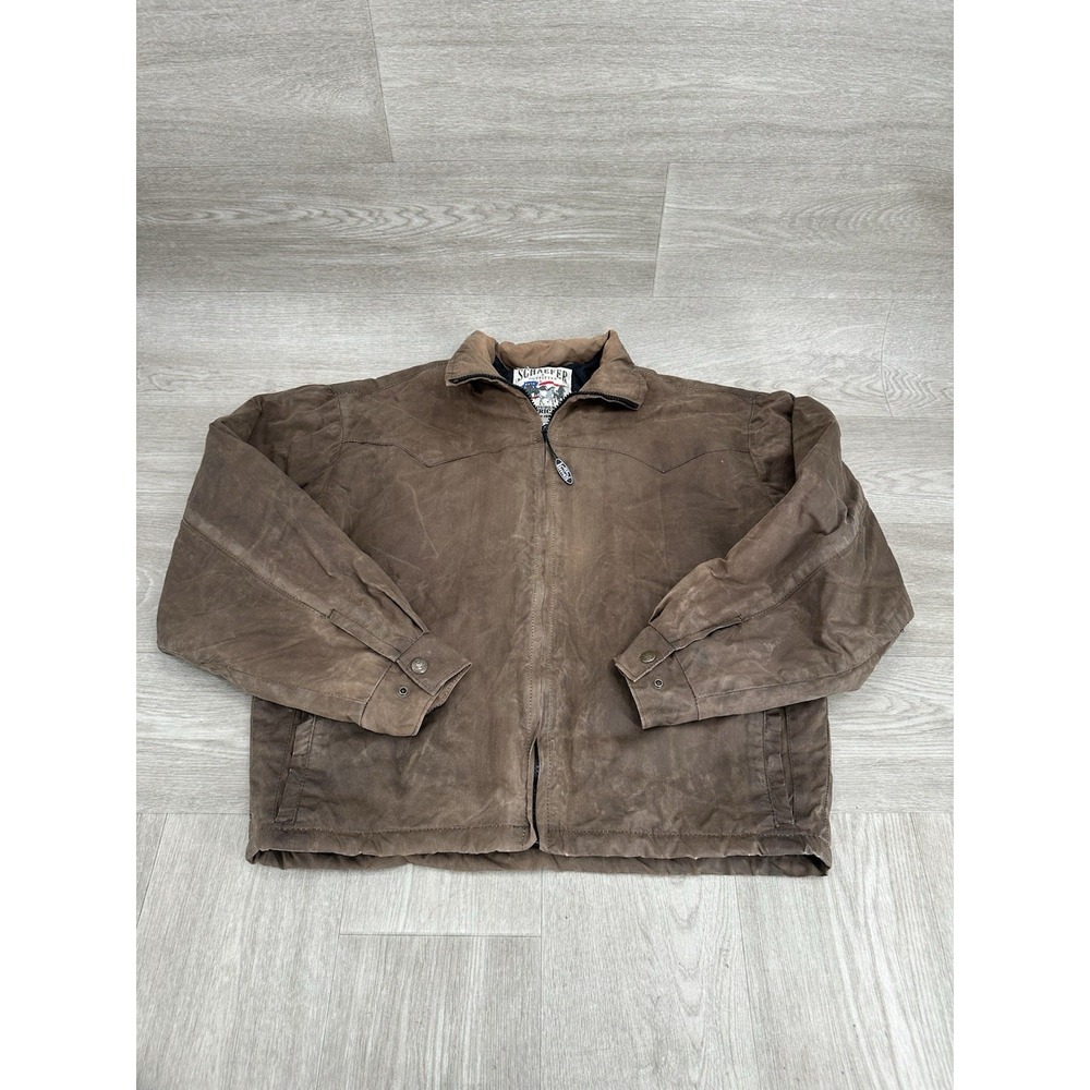 Schaefer Outfitter Rangewax Drifter Quilted Bomber Jacket Size Small USA Oak Men